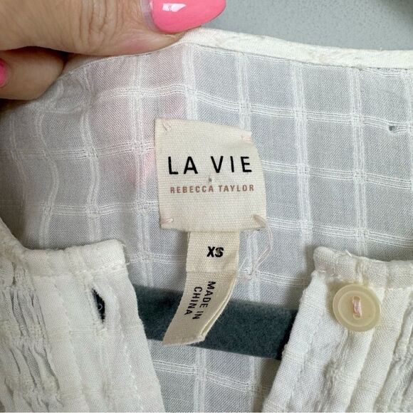 LA VIE | REBECCA TAYLOR Off White Checkered R
Layer Dress Women’s Size X-Small - Picture 8 of 12